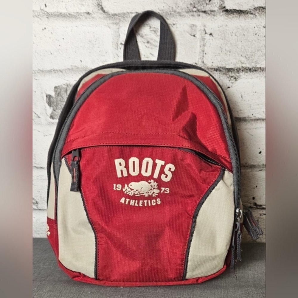 Roots Mini Backpack Red Athletic Y2K Sport Casual School Bag